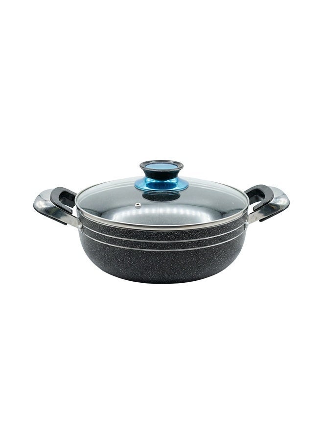 KAWASHI Dutch Oven 24cm with Glass Cover KW-SP - High-Quality Non-Stick Aluminium Cooking Pot, Even Heat Distribution, Durable Construction, Easy to Clean, Perfect for Healthy Home Cooking - Image 1